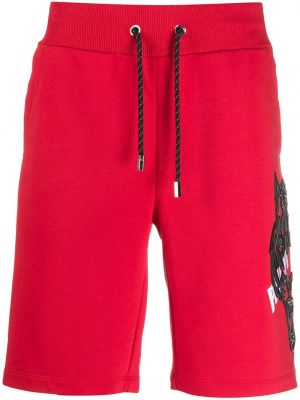 Pantalones cortos deportivos con rayas de tigre Philipp Plein rojo