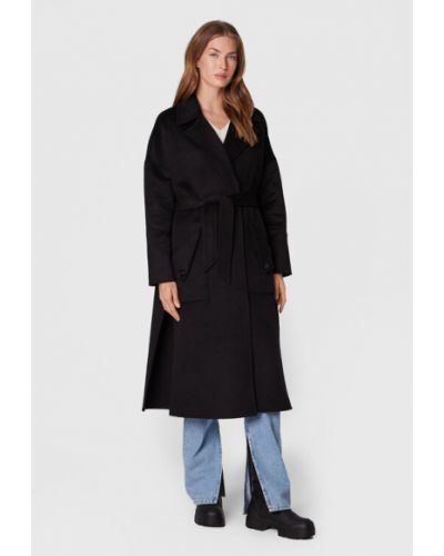 Oversized gyapjú téli kabát Silvian Heach fekete