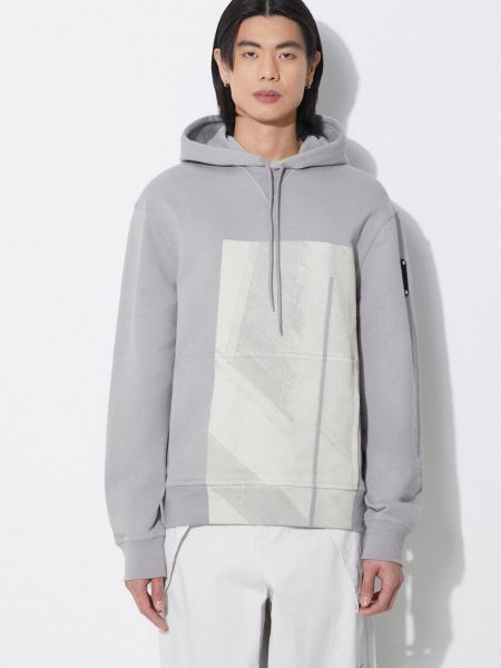 Pamučna hoodie s kapuljačom A-cold-wall* siva