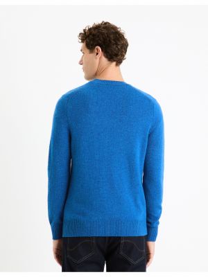 Vlnený sveter Celio modrá