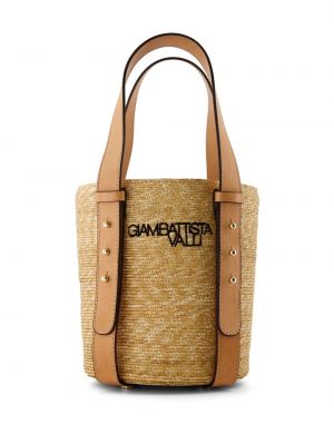 Siuvinėta paplūdimio krepšys Giambattista Valli smėlinė