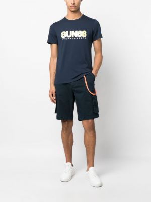 T-shirt aus baumwoll mit print Sun 68 blau