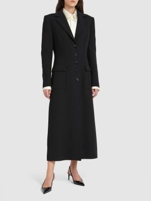 Krepp gyapjú kabát Dolce & Gabbana fekete