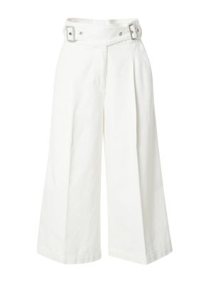 Plisované džínsy Sisley biela