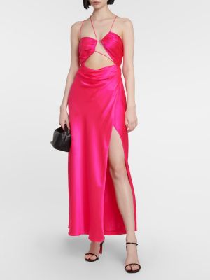 Ασύμμετρη μεταξωτή σατέν μάξι φόρεμα The Sei ροζ