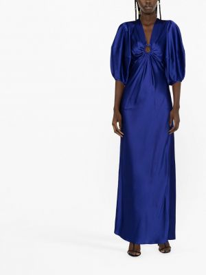 Abendkleid mit v-ausschnitt Stella Mccartney blau