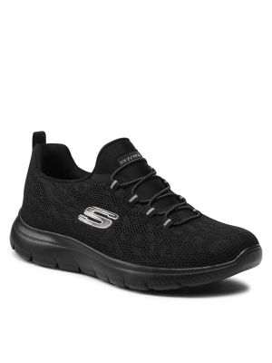 Sneakers με λεοπαρ μοτιβο Skechers μαύρο