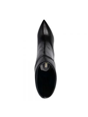 Botines de cuero con tacón slim fit Saint Laurent negro