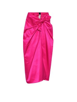 Satenska midi suknja visoki struk Marni ružičasta