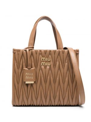 Kožená nákupná taška Miu Miu