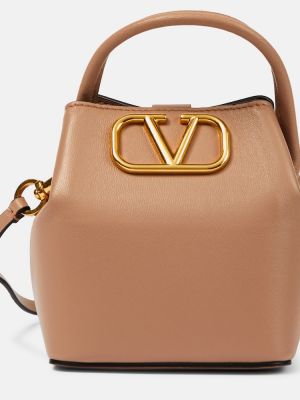 Кожени шопинг чанта Valentino Garavani розово