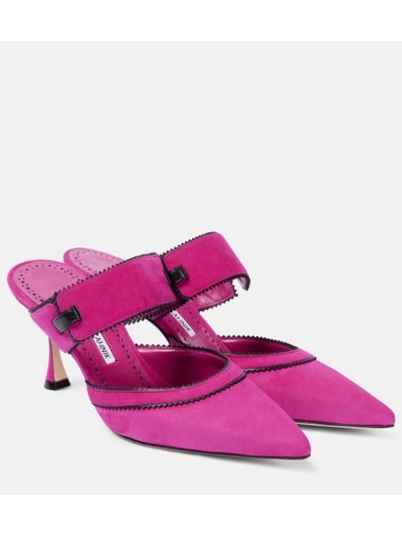 Semsket skinn mules Manolo Blahnik