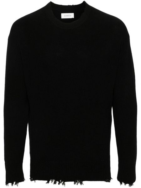 Raztrgan pulover Laneus črna