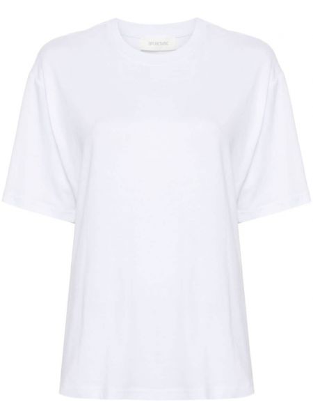 Βαμβακερή μπλούζα με στρογγυλή λαιμόκοψη Sportmax λευκό
