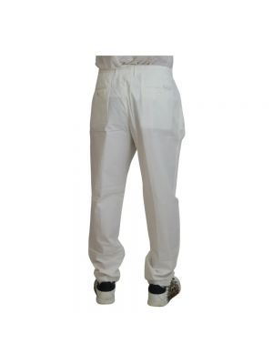 Pantalones chinos de algodón formal Dolce & Gabbana blanco