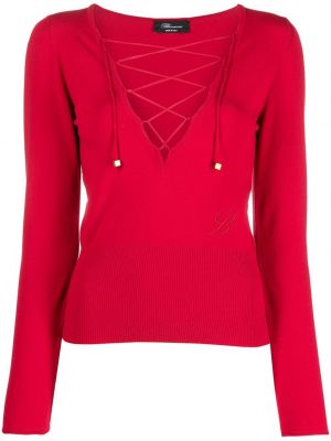 Spitzen schnür pullover Blumarine rot