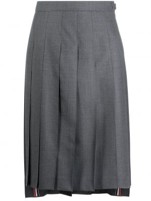 Plisované midi sukně Thom Browne šedé