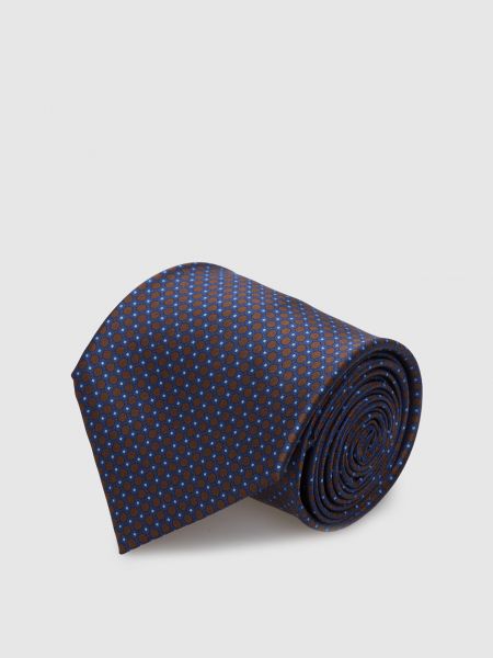 Шелковый галстук в горошек Stefano Ricci синий