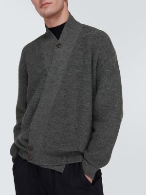 Cardigan di lana in lana d'alpaca Lemaire grigio