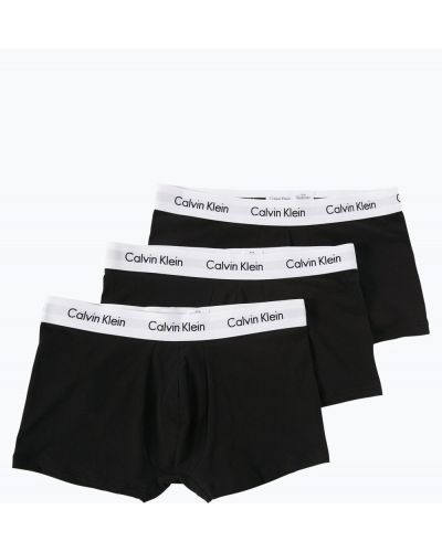 Slipy z niską talią bawełniane slim fit Calvin Klein Jeans czarne