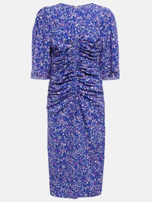 Svilena midi haljina Isabel Marant plava