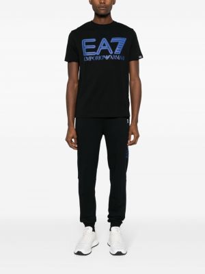 T-krekls džersija Ea7 Emporio Armani melns