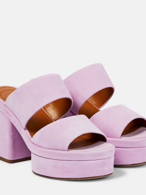 Велурени сандали Chloã© розово