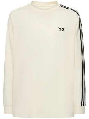 Bombažna majica s črtami z dolgimi rokavi Y-3