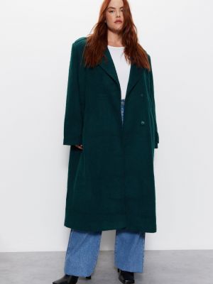 Шерстяное пальто Warehouse зеленое