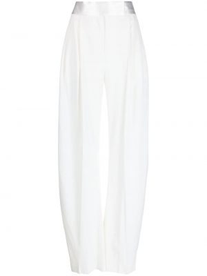 Pantaloni de mătase The Attico alb