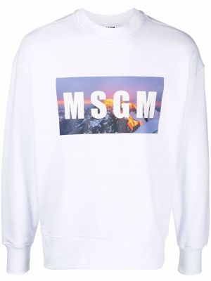 Sudadera con cuello redondo de cuello redondo Msgm blanco