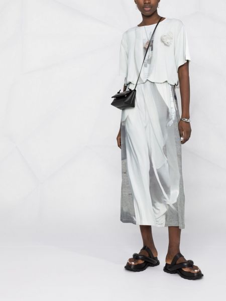 Vestido con estampado con estampado abstracto Mm6 Maison Margiela blanco