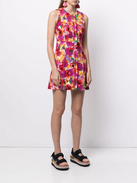 Květinové mini šaty Chanel Pre-owned fialové