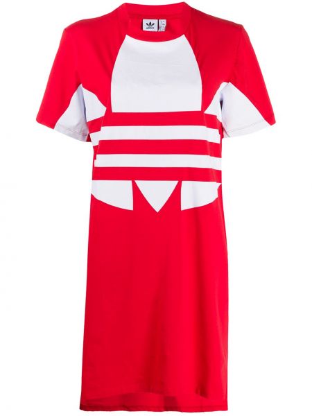 Оверсайз Сукня -футболка з логотипом Adidas, червоне
