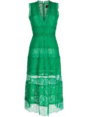 Nėriniuotas midi suknele Cynthia Rowley žalia
