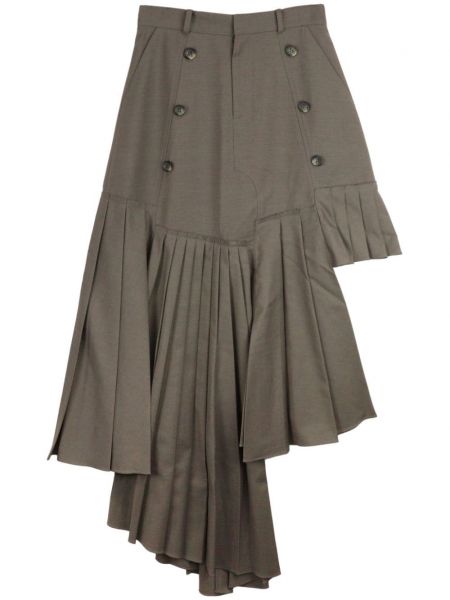 Hnědé plisované asymetrické sukně Rokh