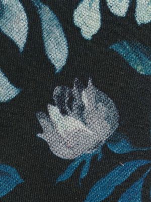 Květinová hedvábná kravata s potiskem Etro modrá