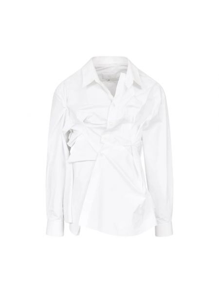Koszula bawełniana asymetryczna Maison Margiela biała