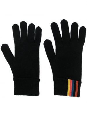 Ριγέ μάλλινα γάντια με σχέδιο Paul Smith μαύρο