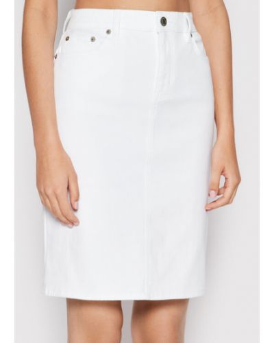 Lauren Ralph Lauren Džínová sukně 200861877001 Bílá Regular Fit