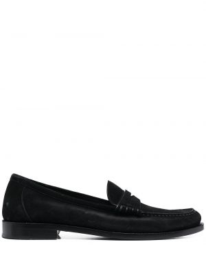 Pantofi loafer din piele de căprioară Saint Laurent negru