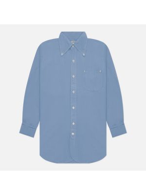 Пуховая рубашка на пуговицах в горошек Evisu голубая