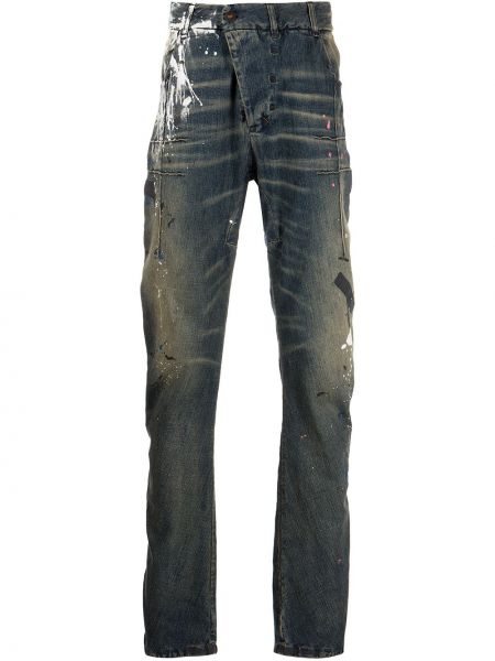 Distressed straight jeans Boris Bidjan Saberi blau