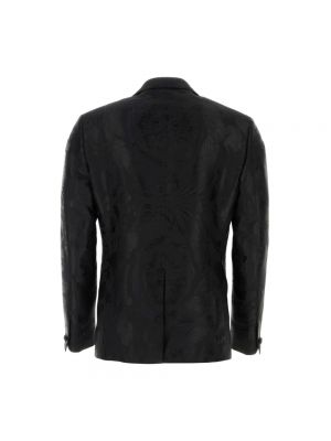 Blazer con bordado de tejido jacquard Versace negro
