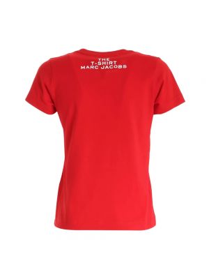 Haftowana koszulka bawełniana Marc Jacobs czerwona