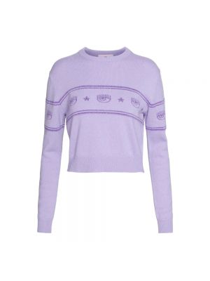 Dzianinowy sweter Chiara Ferragni Collection fioletowy