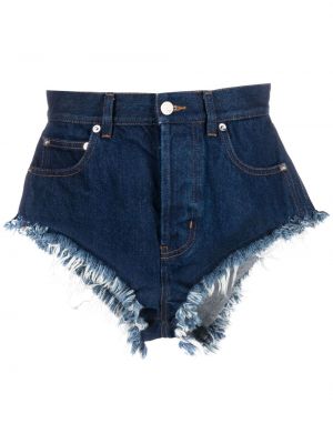 Shorts taille haute en coton Nissa bleu