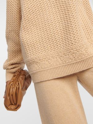 Sweter z kaszmiru Loro Piana brązowy