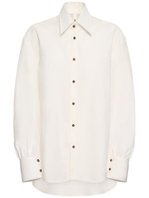 Oversize памучна риза Petar Petrov бяло