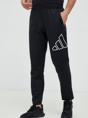 Kalhoty s potiskem Adidas Performance černé
